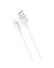 CABLE NB156 SILICONA USB - LIGHTNING | 2.4A | 1 MTR | BLANCO XO