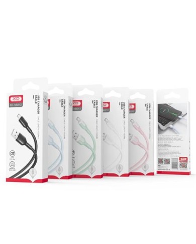 CABLE NB212 SILICONA USB - LIGHTNING | 2.1A | 1 MTR | NEGRO XO