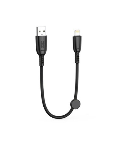 CABLE NB247 CARGA RAPIDA USB - LIGHTNING | 6A | 25CM CON CLIP | NEGRO XO