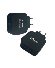 CARGADOR DE CORRIENTE 4.8A 2xUSB NEGRO CROMAD