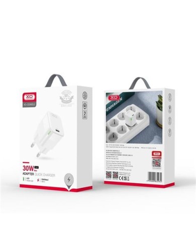 CARGADOR DE CORRIENTE CE06 30W TIPO C XO BLANCO