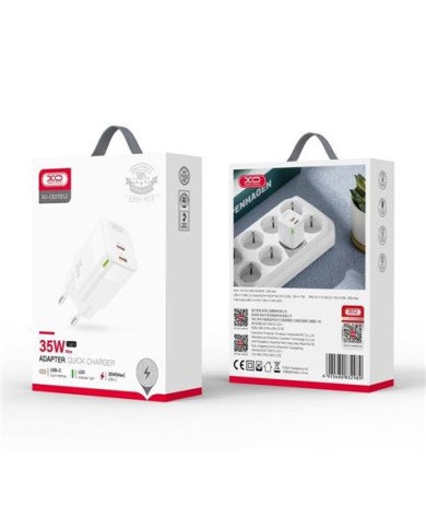 CARGADOR DE CORRIENTE CE07 35W 2 X TIPO C XO BLANCO