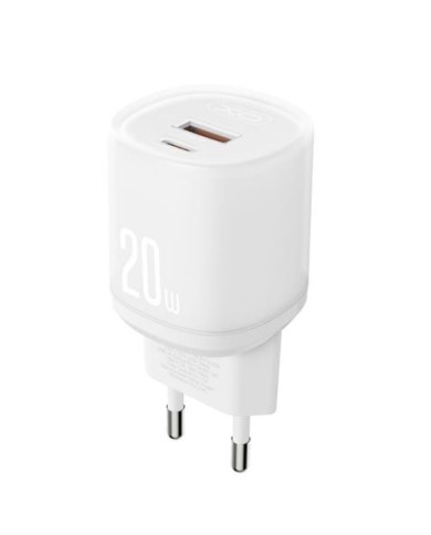 CARGADOR RAPIDO USB-A / USB-C 20W L144 BLANCO XO