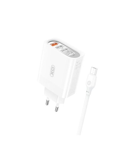 CARGADOR DE CORRIENTE L100 4XUSB + CABLE 2.4A MICRO USB XO