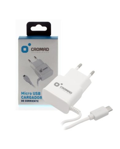 CARGADOR DE CORRIENTE MICRO USB 2.1A BLANCO CROMAD