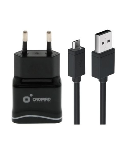PACK CARGADOR CORRIENTE 2.1A + CABLE MICRO USB CROMAD