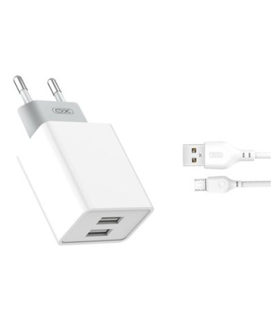 PACK CARGADOR CORRIENTE L65 2.4A + CABLE MICRO USB XO