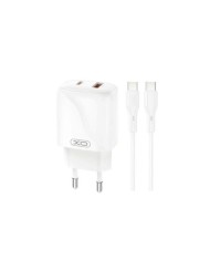 CARGADOR USB+USB-C 20W L158 CON CABLE TIPO C BLANCO XO