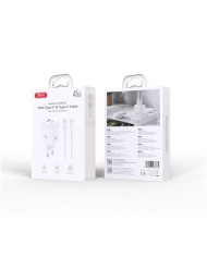 CARGADOR USB+USB-C 45W CON CABLE TIPO-C BLANCO XO
