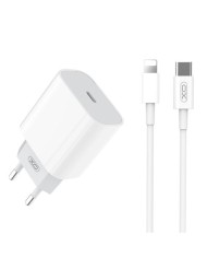 CARGADOR DE CORRIENTE L77 20W TIPO C + CABLE LIGHTNING XO