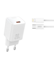 CARGADOR RAPIDO USB-C 20W CON CABLE LIGHHTNING L146 BLANCO XO