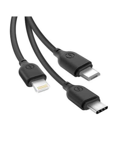 CABLE NB103 CARGA RAPIDA 3 EN 1 | MICRO + TIPO C + LIGHTNING A USB | NEGRO