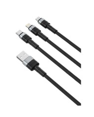 CABLE NBQ191 CARGA RAPIDA 40W 3 EN 1 | MICRO + TIPO C + LIGHTNING A USB XO
