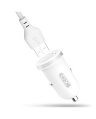 PACK CARGADOR MECHERO TZ08 2.1A + CABLE TIPO LIGHTNING BLANCO XO