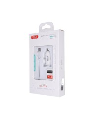 PACK CARGADOR MECHERO TZ08 2.1A + CABLE TIPO MICRO USB BLANCO XO