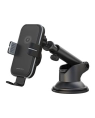 SOPORTE COCHE AUTO CIERRE + BASE DE CARGA INALAMBRICA 15W WX027 XO