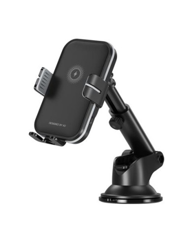 SOPORTE COCHE AUTO CIERRE + BASE DE CARGA INALAMBRICA 15W WX027 XO