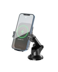 SOPORTE COCHE AUTO CIERRE + BASE DE CARGA INALAMBRICA 15W WX027 XO