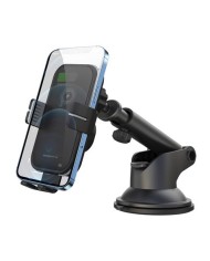 SOPORTE COCHE AUTO CIERRE + BASE DE CARGA INALAMBRICA 15W WX027 XO