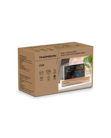 ESTACION METEOROLOGICA CON RELOJ DESPERTADOR CT610 THOMSOM