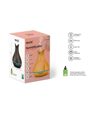 HUMIDIFICADOR AROMATIZADOR ULTRASONICO 130ML GEN-X
