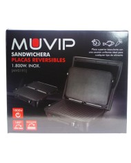 SANDWICHERA INOX 1800W 180º PLACAS REVERSIBLES MUVIP