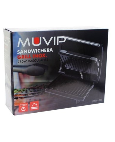 SANDWICHERA INOX GRILL 750W MUVIP