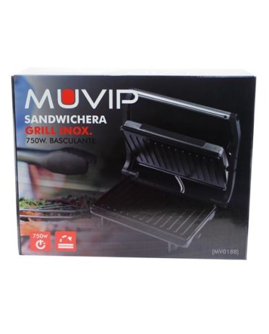 SANDWICHERA INOX GRILL 750W MUVIP