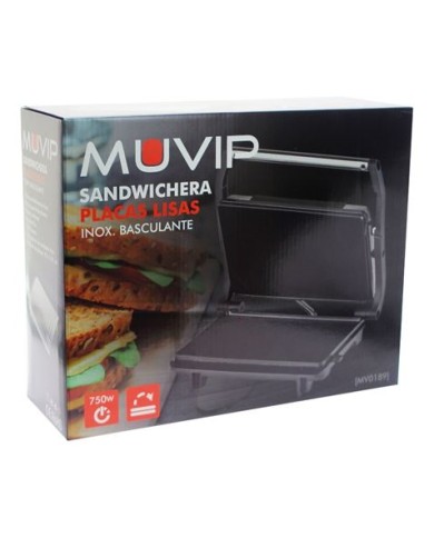 SANDWICHERA INOX PLACA LISA 750W MUVIP