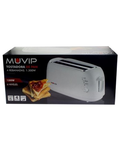 TOSTADORA DE PAN 1300W 4 REBANADAS MUVIP
