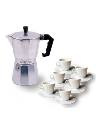 CAFETERA 6 TAZAS ALUMINIO ANTIADHERENTE MUVIP