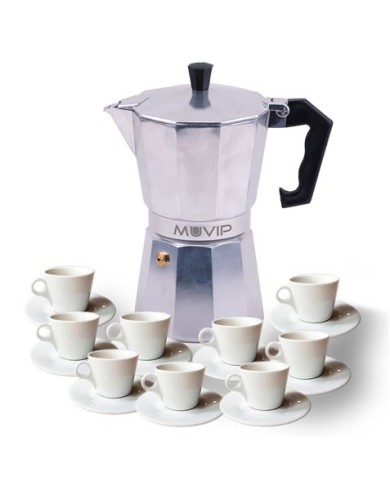 CAFETERA 9 TAZAS ALUMINIO ANTIADHERENTE MUVIP