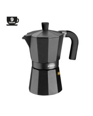 CAFETERA ALUMINIO 9 TAZAS VITRO NOIR NEGRO MONIX