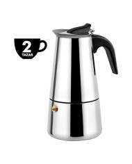 CAFETERA ESPRESSO ITALIANA DE ACERO INOXIDABLE 2 TAZAS MUVIP