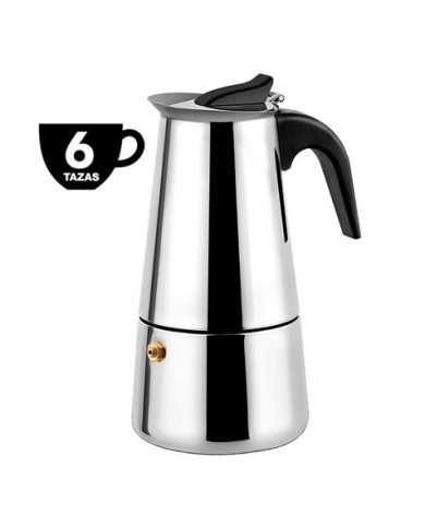 CAFETERA ESPRESSO ITALIANA DE ACERO INOXIDABLE 6 TAZAS MUVIP