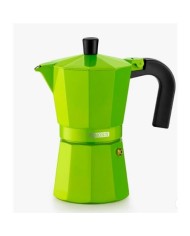 CAFETERA ITALIANA 3 TAZAS ALUMINIO VERDE MONIX