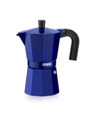 CAFETERA ITALIANA 6 TAZAS ALUMINIO AZUL MONIX