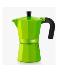 CAFETERA ITALIANA 6 TAZAS ALUMINIO VERDE MONIX