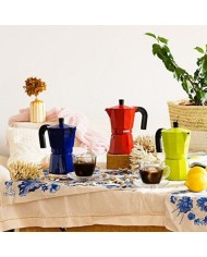 CAFETERA ITALIANA ALUMINIO 9 TAZAS VITRO ROJA MONIX