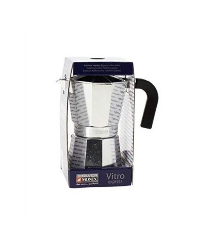 CAFETERA VITRO EXPRES 6 TAZAS ALUMINIO ANTIADHERENTE CALDERIN SIN CANTOS
