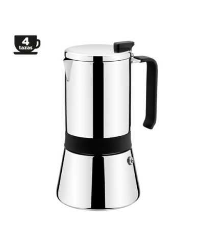 CAFETERA 4 TAZAS INDUCCION ACERO INOX AROMA MONIX