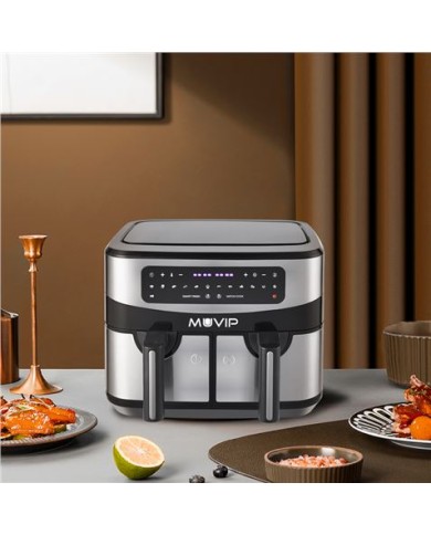 FREIDORA AIRE CALIENTE DOBLE 9 LITROS 2600W PANTALLA TACTIL MUVIP