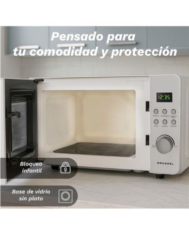 MICROONDAS SIN PLATO CON GRILL 20 LITROS 700W GRUNKEL