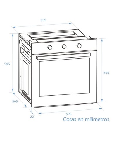 HORNO DE ENCASTRE 60 LITROS CRISTAL TEMPLADO MX-HE2660 MX-ONDA