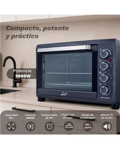 HORNO ELECTRICO CONVECCION 38 LITROS 2000W HR-38PRO GRUNKEL