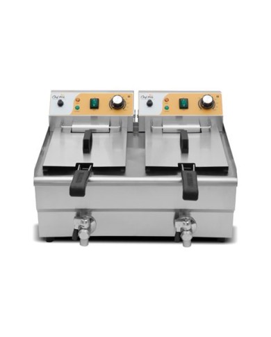 FREIDORA ELÉCTRICA PROFESIONAL 10+10 LITROS 2X3000W CHEF PRO