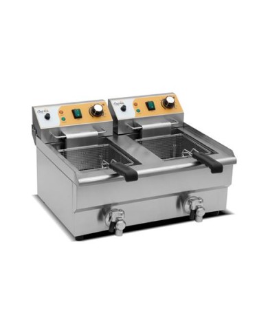 FREIDORA ELÉCTRICA PROFESIONAL 10+10 LITROS 2X3000W CHEF PRO