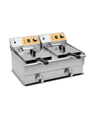 FREIDORA ELÉCTRICA PROFESIONAL 16+16 LITROS 2X3000W CHEF PRO