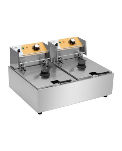 FREIDORA ELÉCTRICA PROFESIONAL DOBLE 9+9 LITROS 2X2500W CHEF PRO