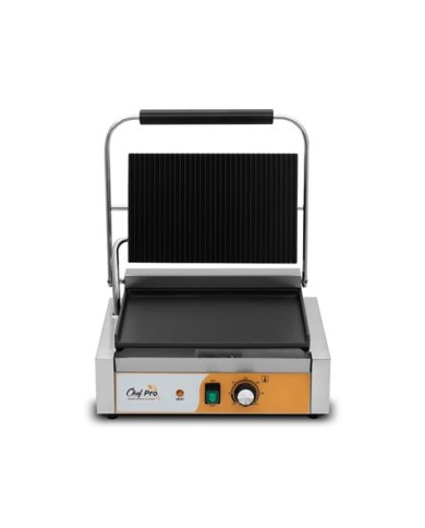 SANDWICHERA INDUSTRIAL SUPERFICIE MIXTA (RAYADA + LISA) 2200W CHEF PRO